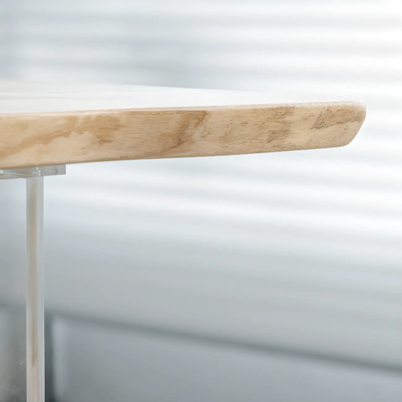 Scandinavian Clear Plastic Base Bar Tables with Wooden Top Image - 5 | homeyfad
