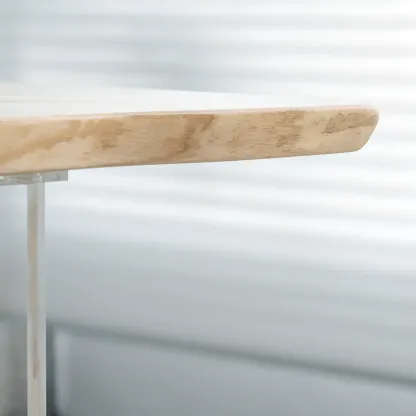Scandinavian Clear Plastic Base Bar Tables with Wooden Top Image - 5