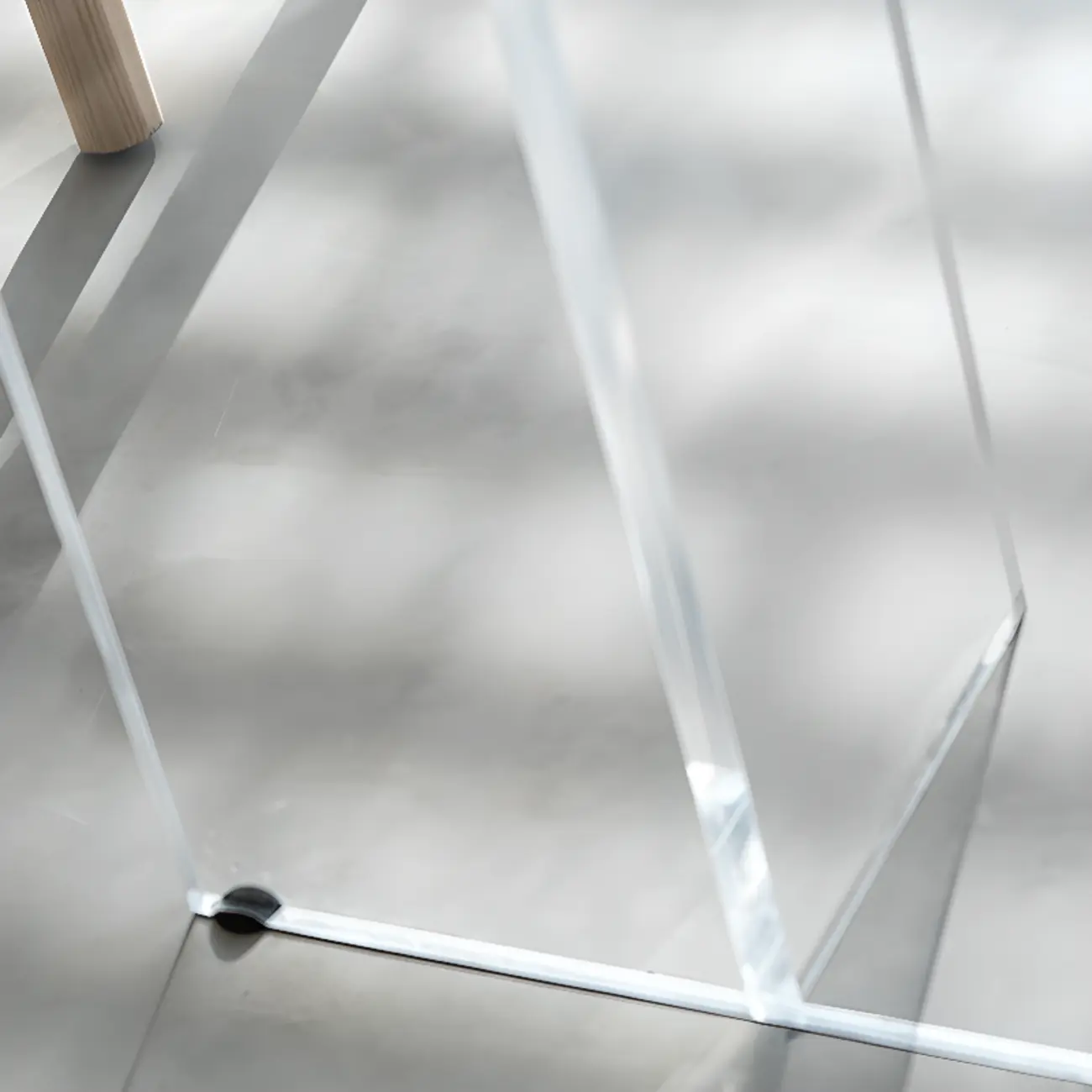 Scandinavian Clear Plastic Base Bar Tables with Wooden Top Image - 6 | homeyfad