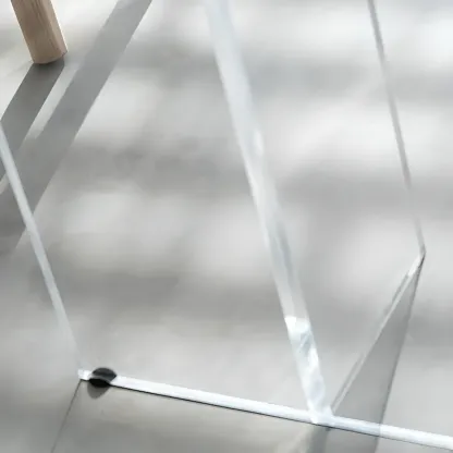 Scandinavian Clear Plastic Base Bar Tables with Wooden Top Image - 6
