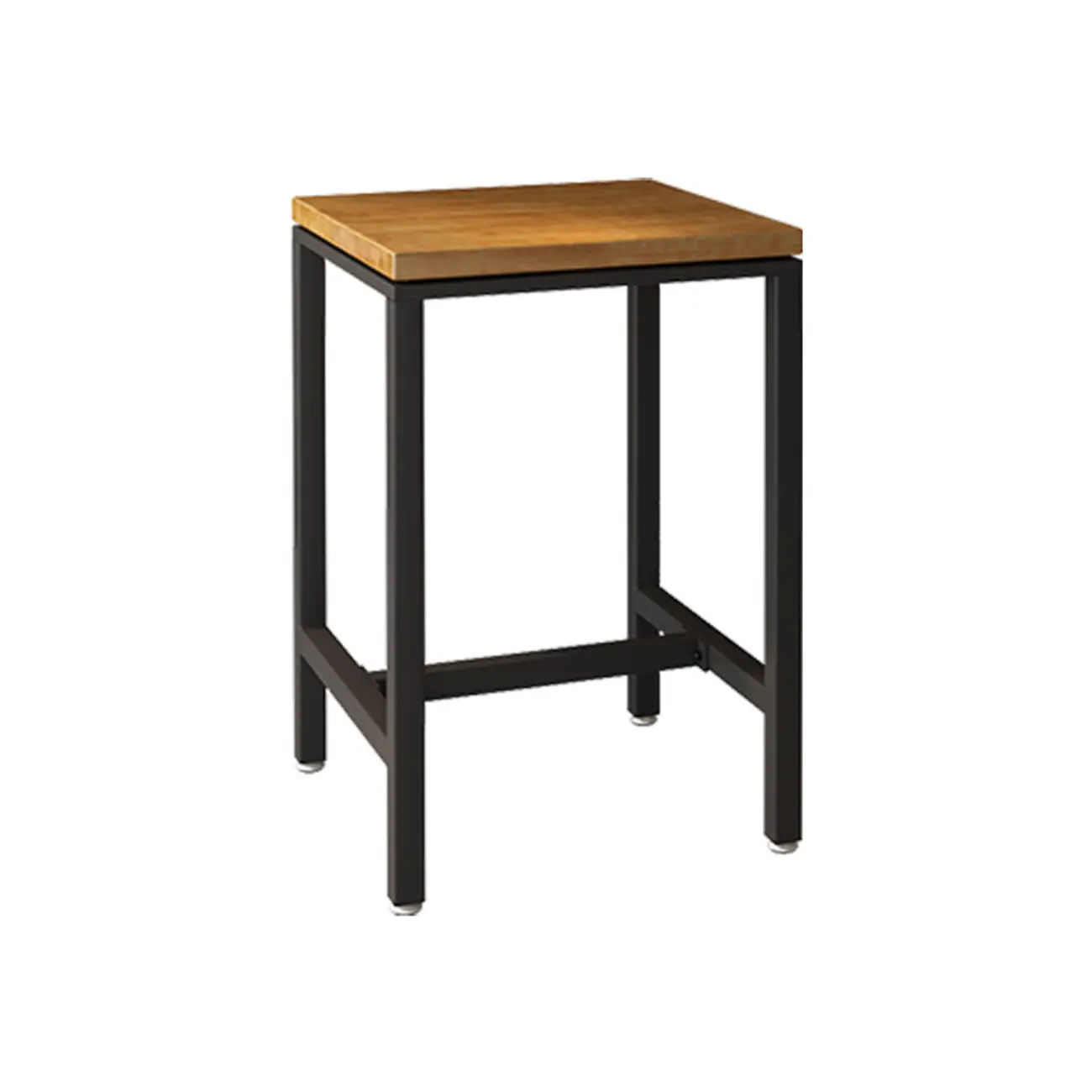 Square Wooden Top Iron Footrest Bistro Table Image - 5 | homeyfad