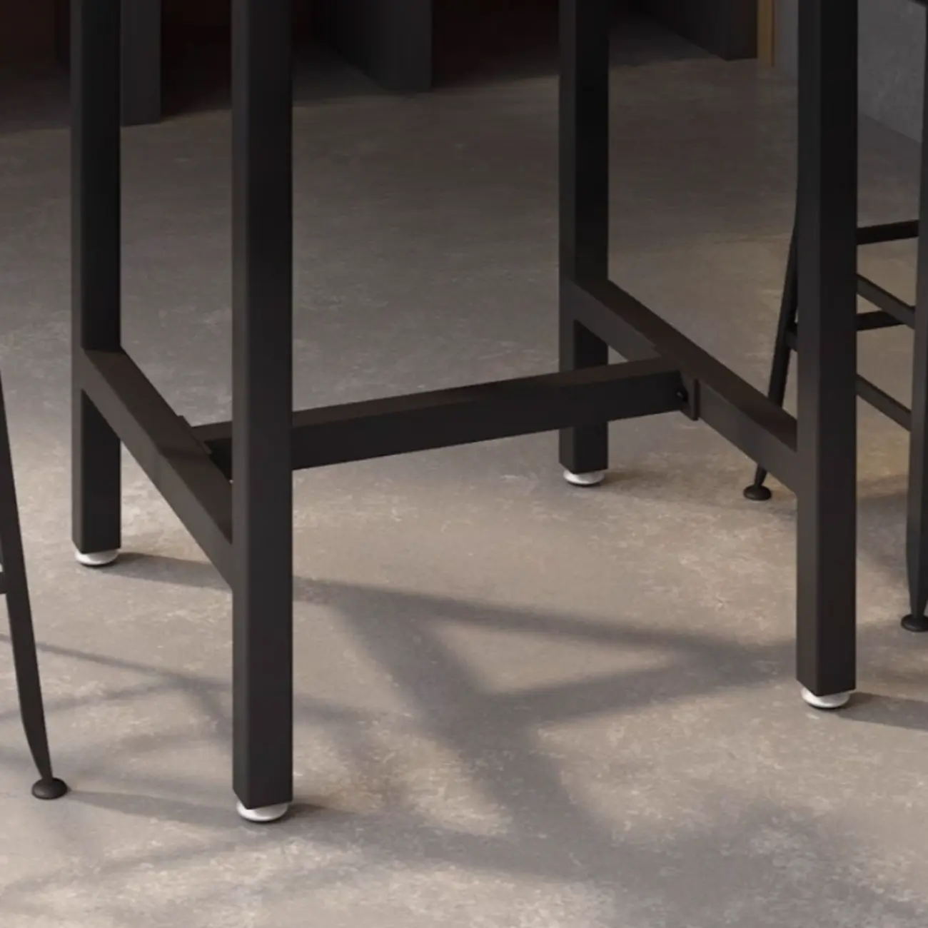 Industrial Wooden Top Bar Height Table with Footrest for Dining Image - 8 | homeyfad