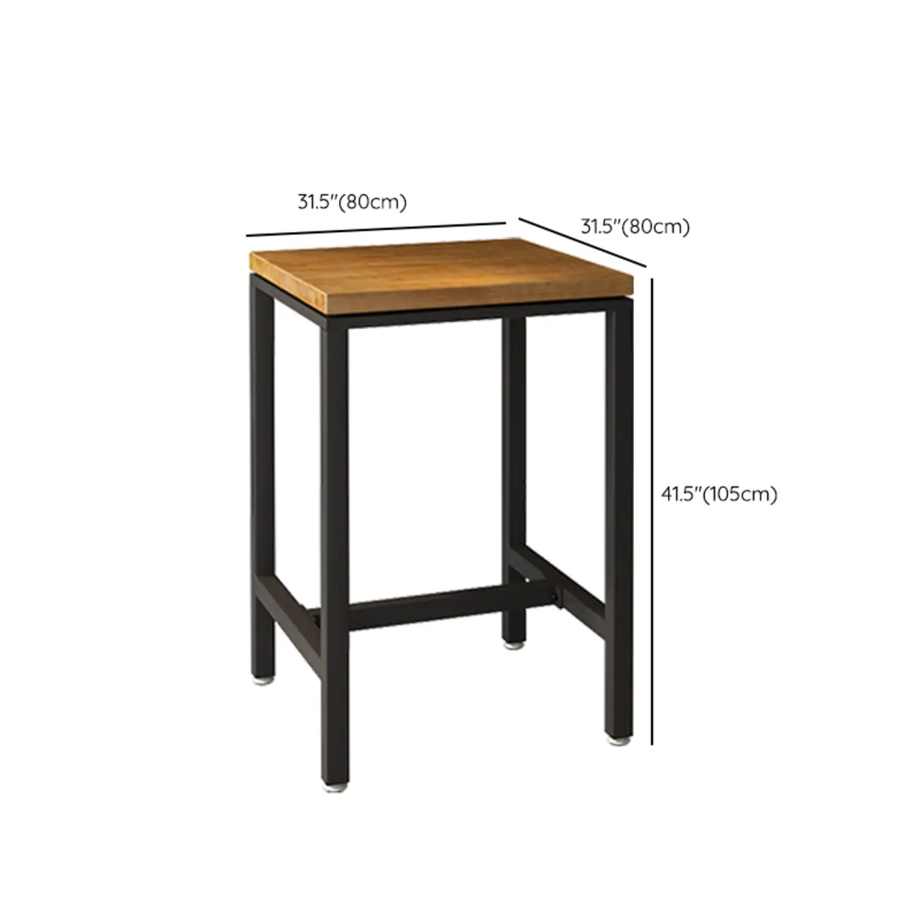 Industrial Wooden Top Bar Height Table with Footrest for Dining Image - 11 | homeyfad