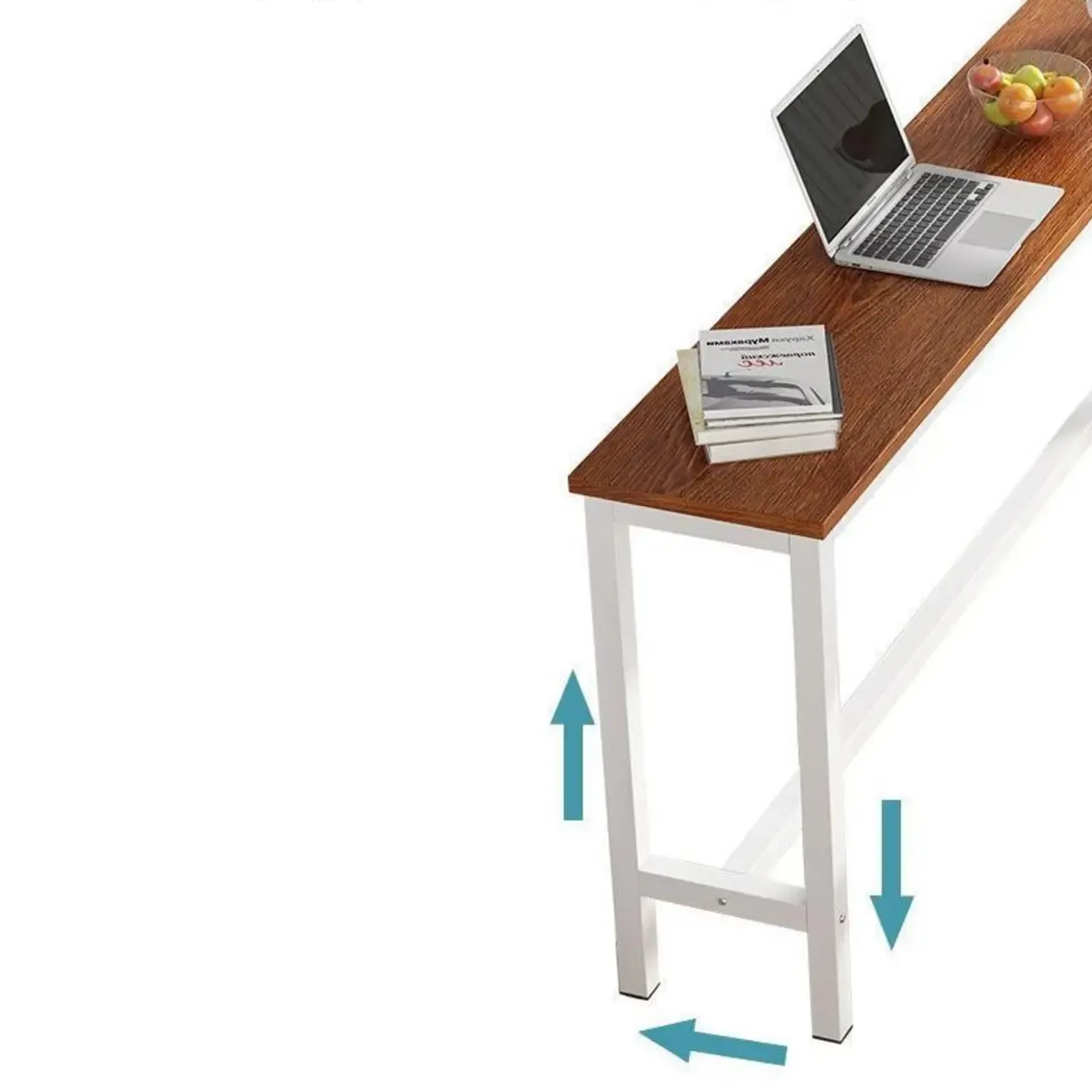 Grey Rectangle Wood Metal Footrest Bar Tables Image - 13