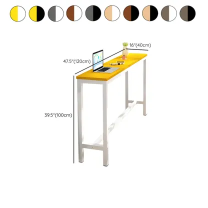 Grey Rectangle Wood Metal Footrest Bar Tables #size