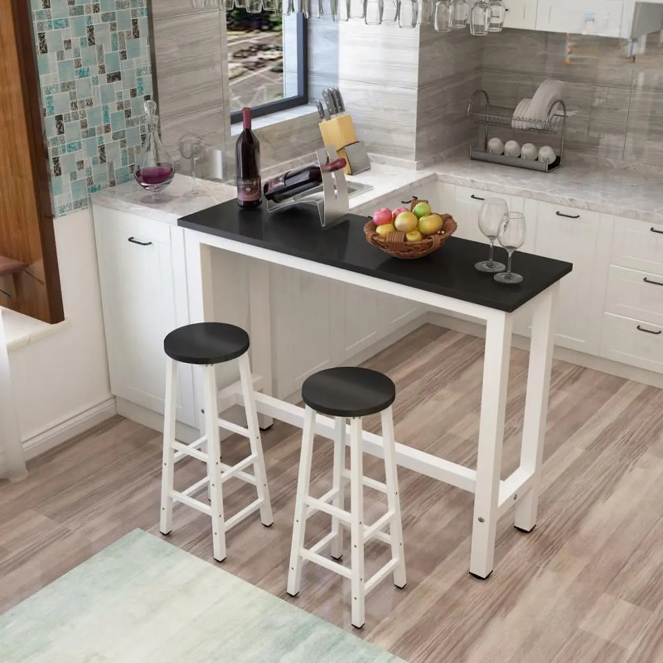 Modern Black-White Metal Structure Bar Tables Image - 1 | homeyfad