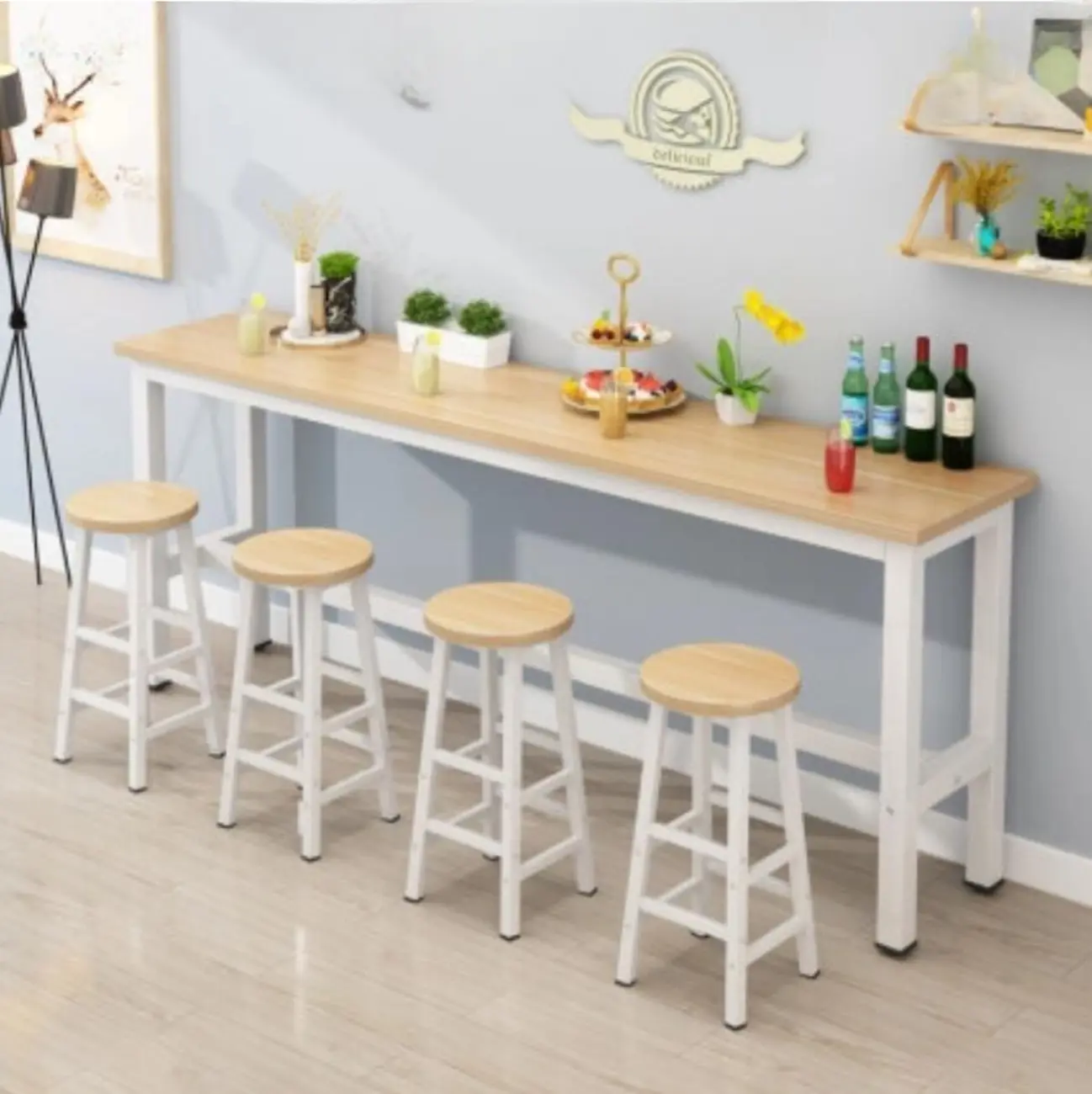 Modern Black-White Metal Structure Bar Tables Image - 4 | homeyfad