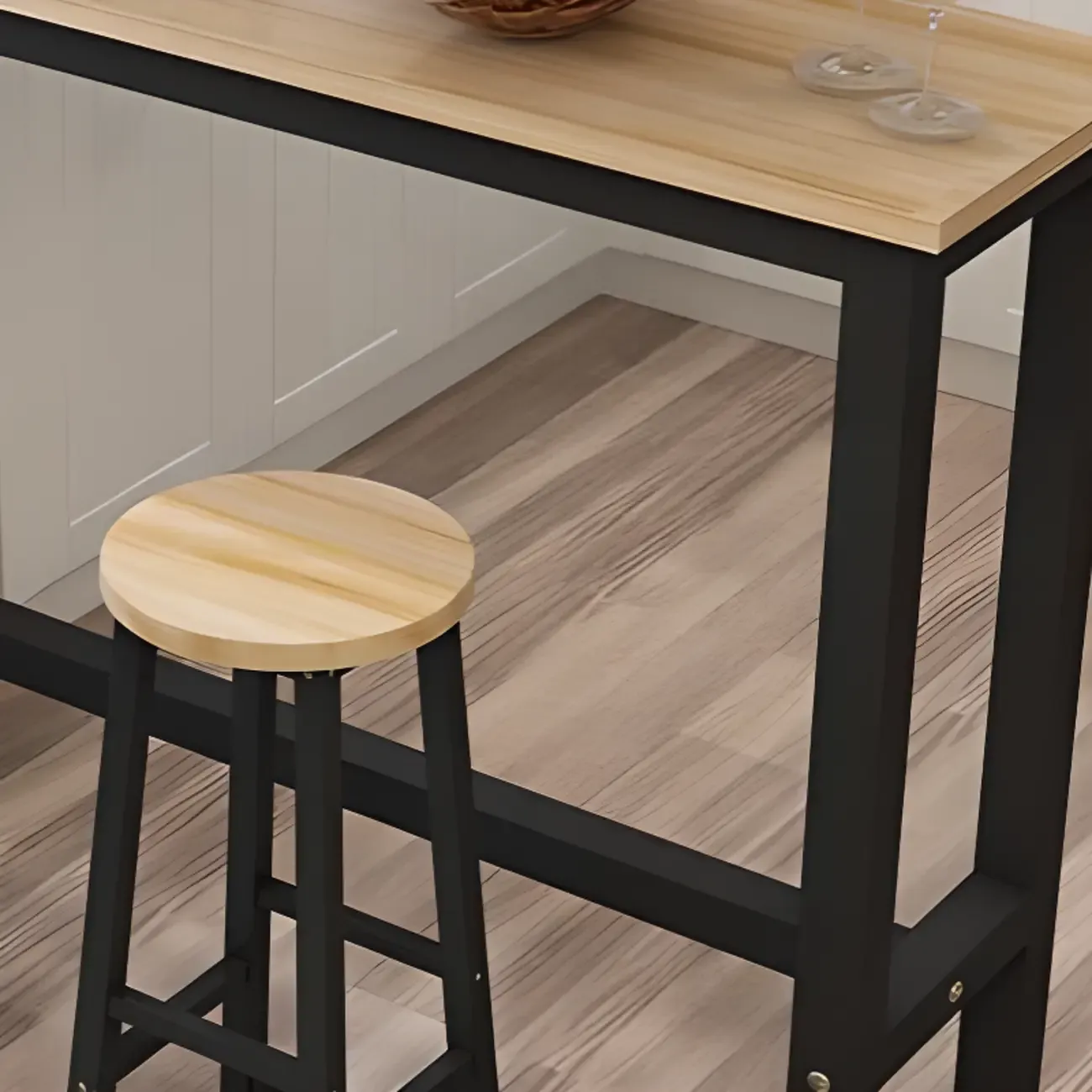 Modern Black-White Metal Structure Bar Tables Image - 8