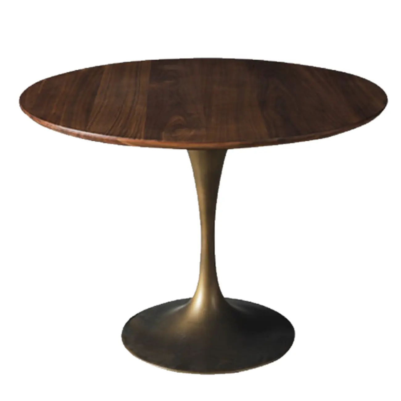 Glam Brown Wood Round Dining Table Image - 11 | homeyfad