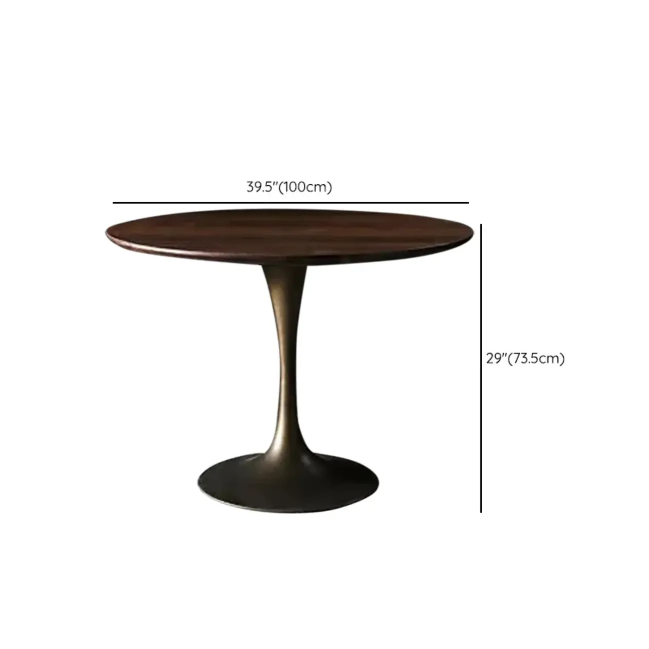 Glam Brown Wood Round Dining Table Image - 18
