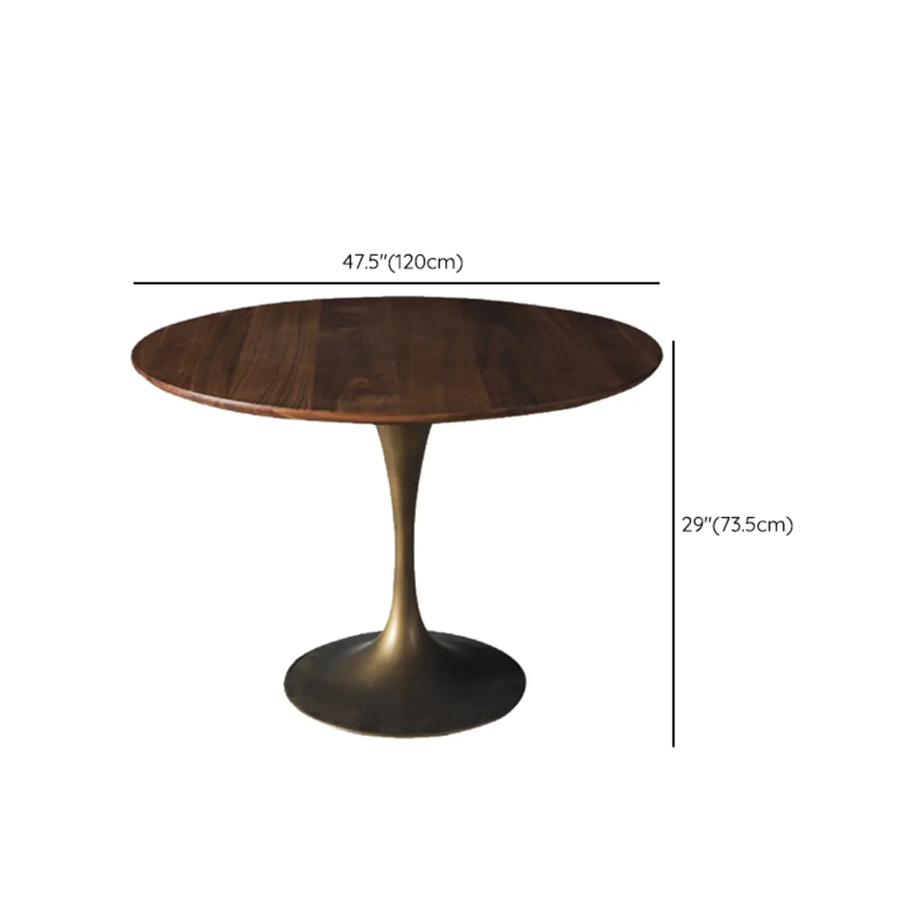 Glam Brown Wood Round Dining Table Image - 20 | homeyfad