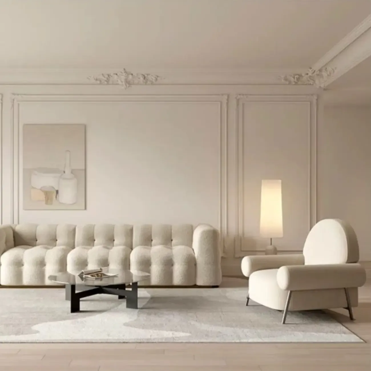 Casual Ink/Cocoa/White Foam Arm Chair with Fixed Back, Arms and Four Legs for Drawing Room Image - 7