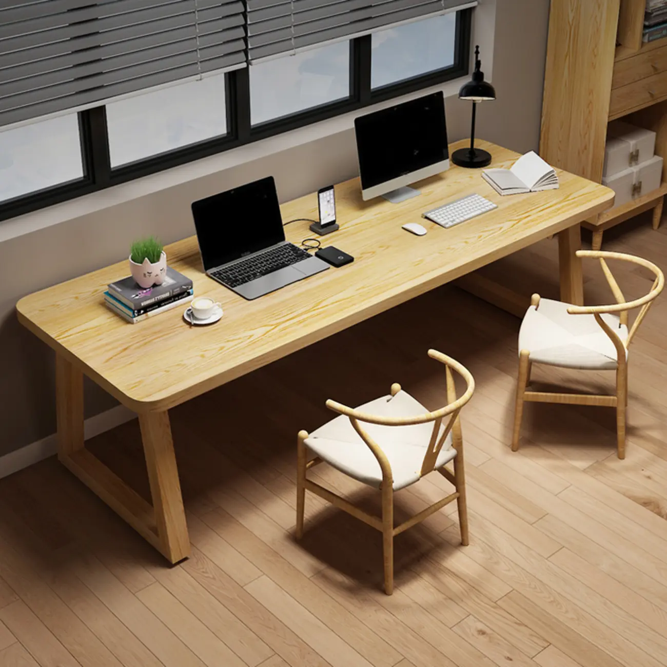 Durable Natural Wooden Timber Office Desk for Home Image - 1 | homeyfad