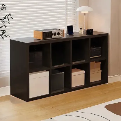 Horizontal White Wood Cube Storage Bookcase Image - 11