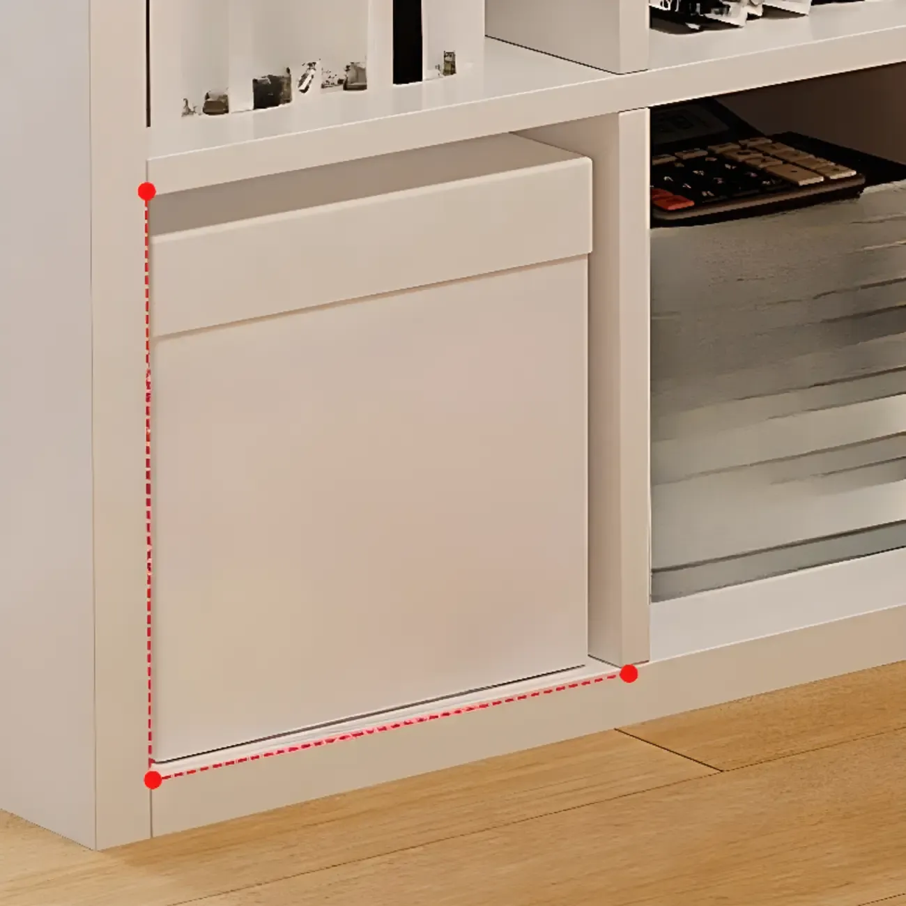 Horizontal White Wood Cube Storage Bookcase Image - 13