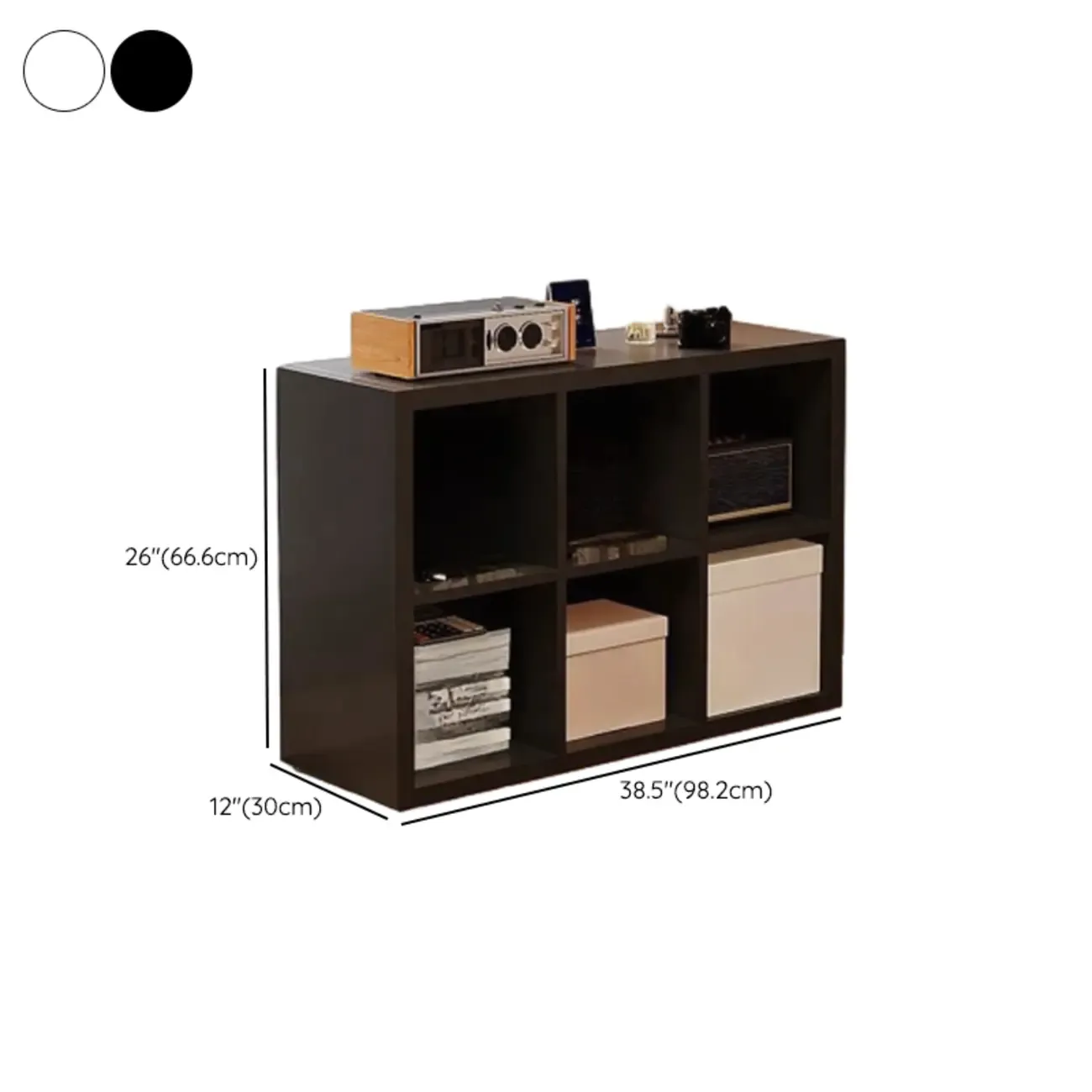 Horizontal White Wood Cube Storage Bookcase Image - 17