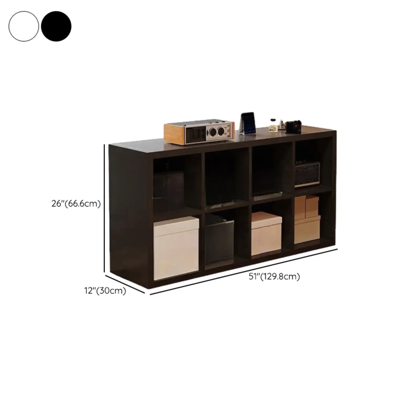 Horizontal White Wood Cube Storage Bookcase Image - 18 | homeyfad