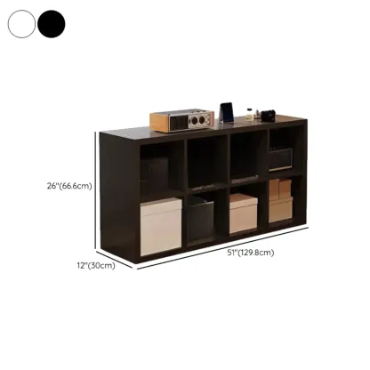 Horizontal White Wood Cube Storage Bookcase Image - 18