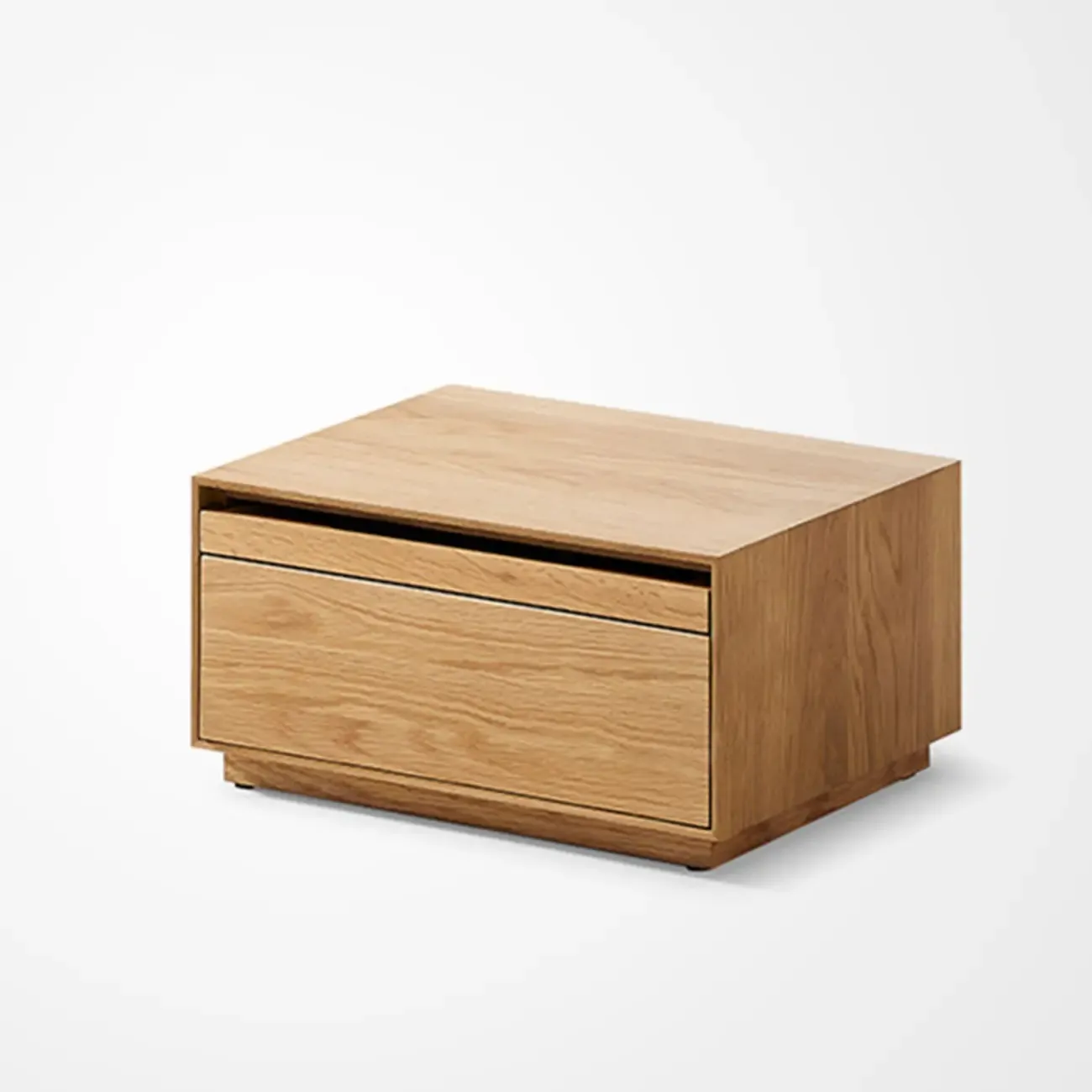 Scandinavia Solid Wood Two-Drawer Storage Nightstand Image - 7