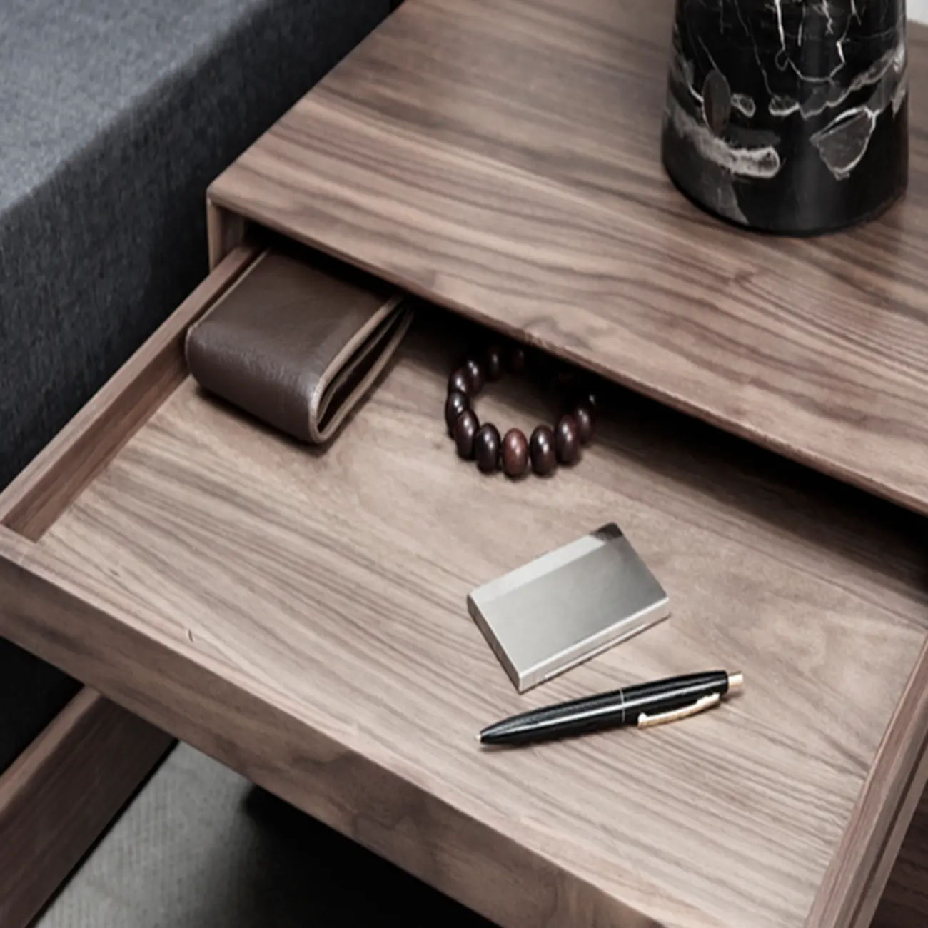 Scandinavia Solid Wood Two-Drawer Storage Nightstand Image - 4 | homeyfad