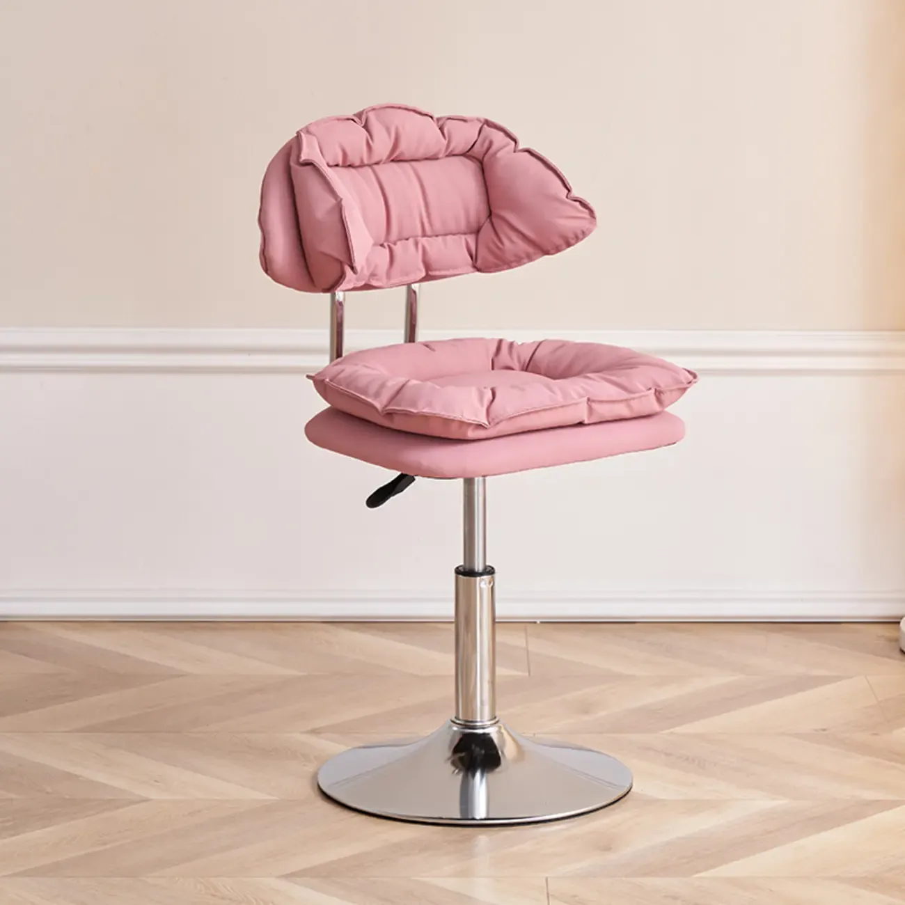 Square Multi-levelled Upholstered Bar Stools with Wheels Image - 2