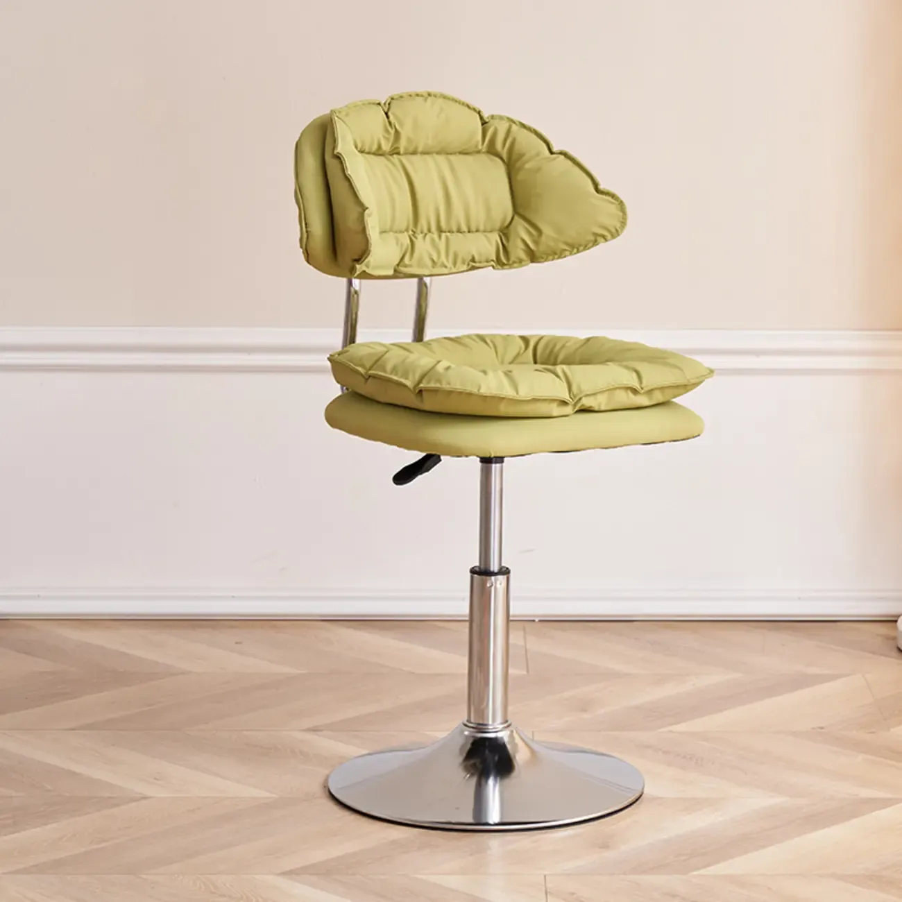 Square Multi-levelled Upholstered Bar Stools with Wheels Image - 3