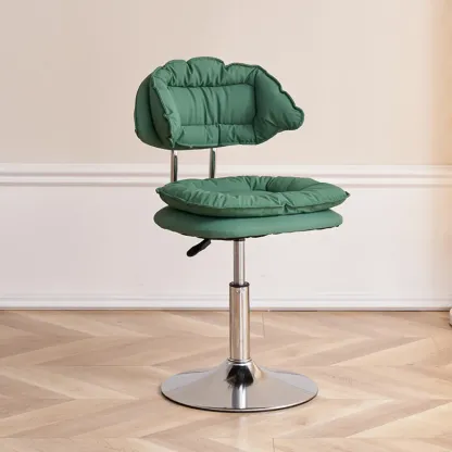 Square Multi-levelled Upholstered Bar Stools with Wheels Image - 5