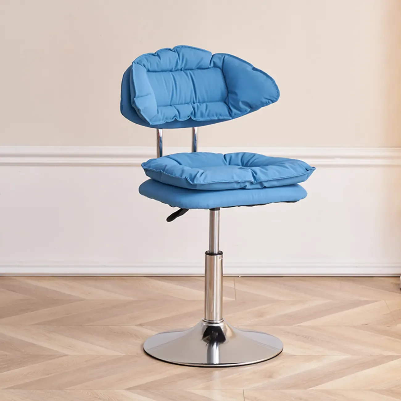 Square Multi-levelled Upholstered Bar Stools with Wheels Image - 6
