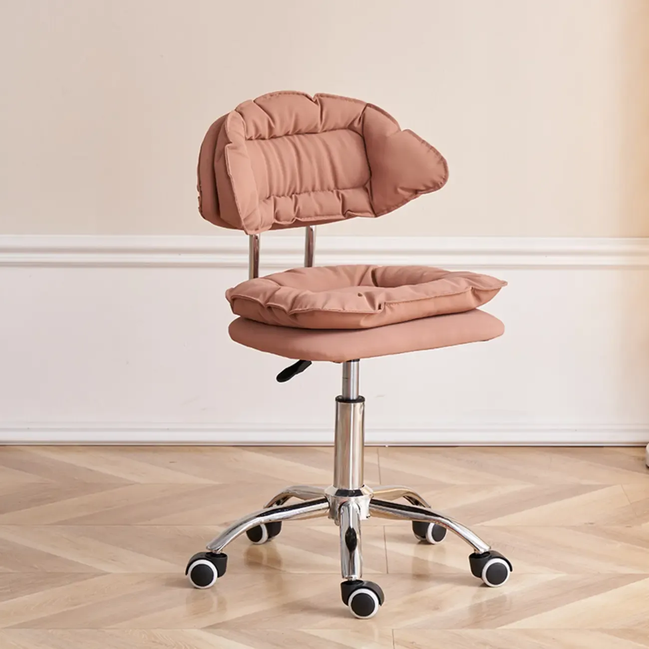 Square Multi-levelled Upholstered Bar Stools with Wheels Image - 10