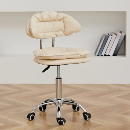 Square Multi-levelled Upholstered Bar Stools with Wheels Image - 9