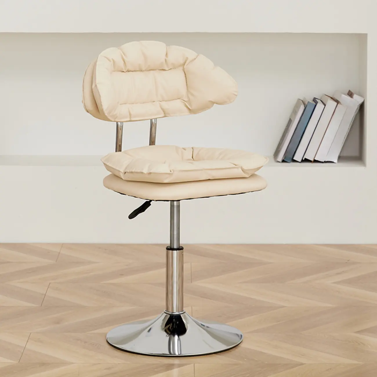 Square Multi-levelled Upholstered Bar Stools with Wheels Image - 7 | homeyfad