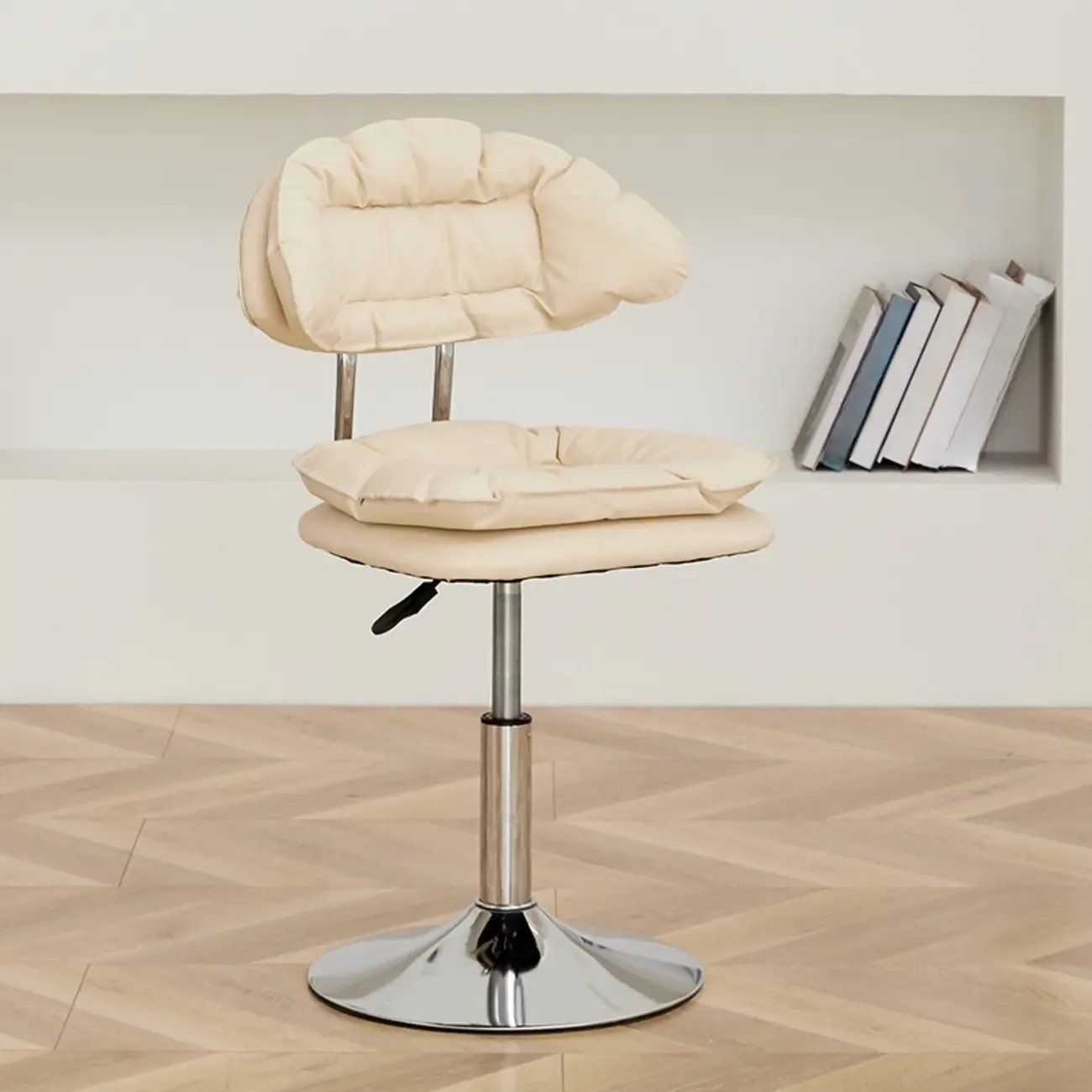 Square Multi-levelled Upholstered Bar Stools with Wheels Image - 7