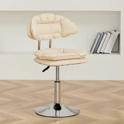 Square Multi-levelled Upholstered Bar Stools with Wheels Image - 7