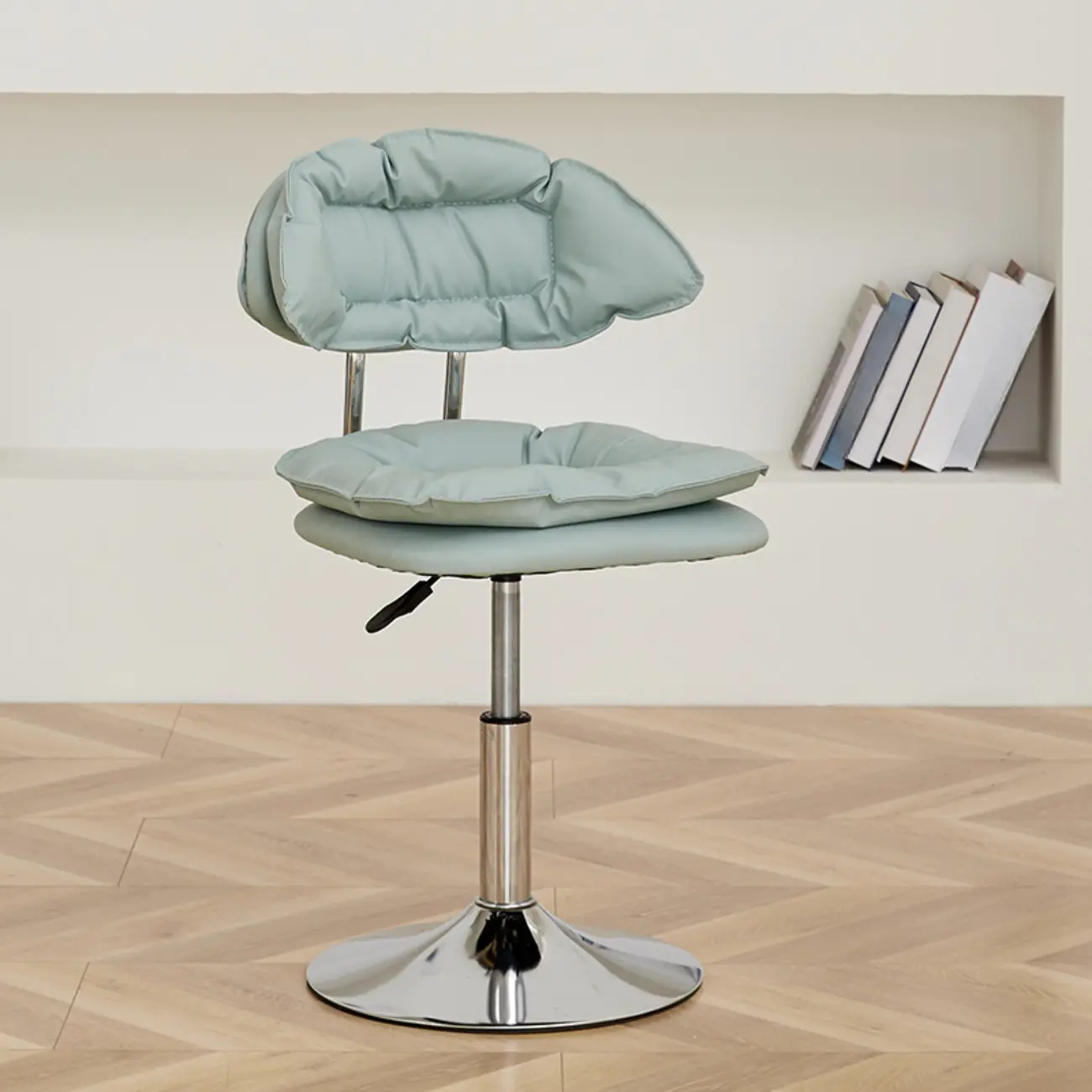 Square Multi-levelled Upholstered Bar Stools with Wheels Image - 8 | homeyfad