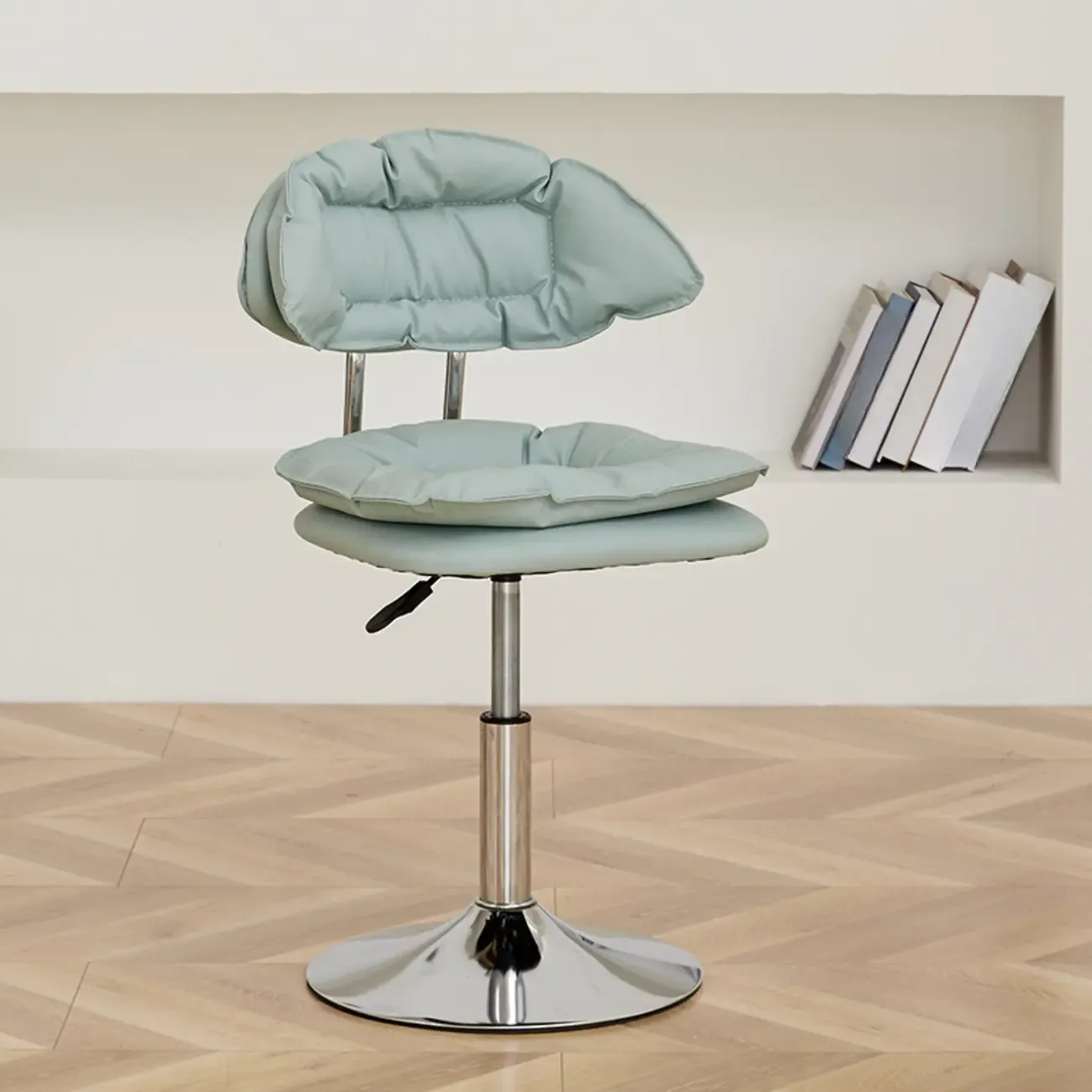 Square Multi-levelled Upholstered Bar Stools with Wheels Image - 8