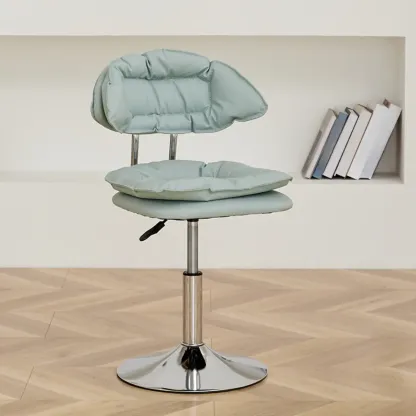 Square Multi-levelled Upholstered Bar Stools with Wheels Image - 8