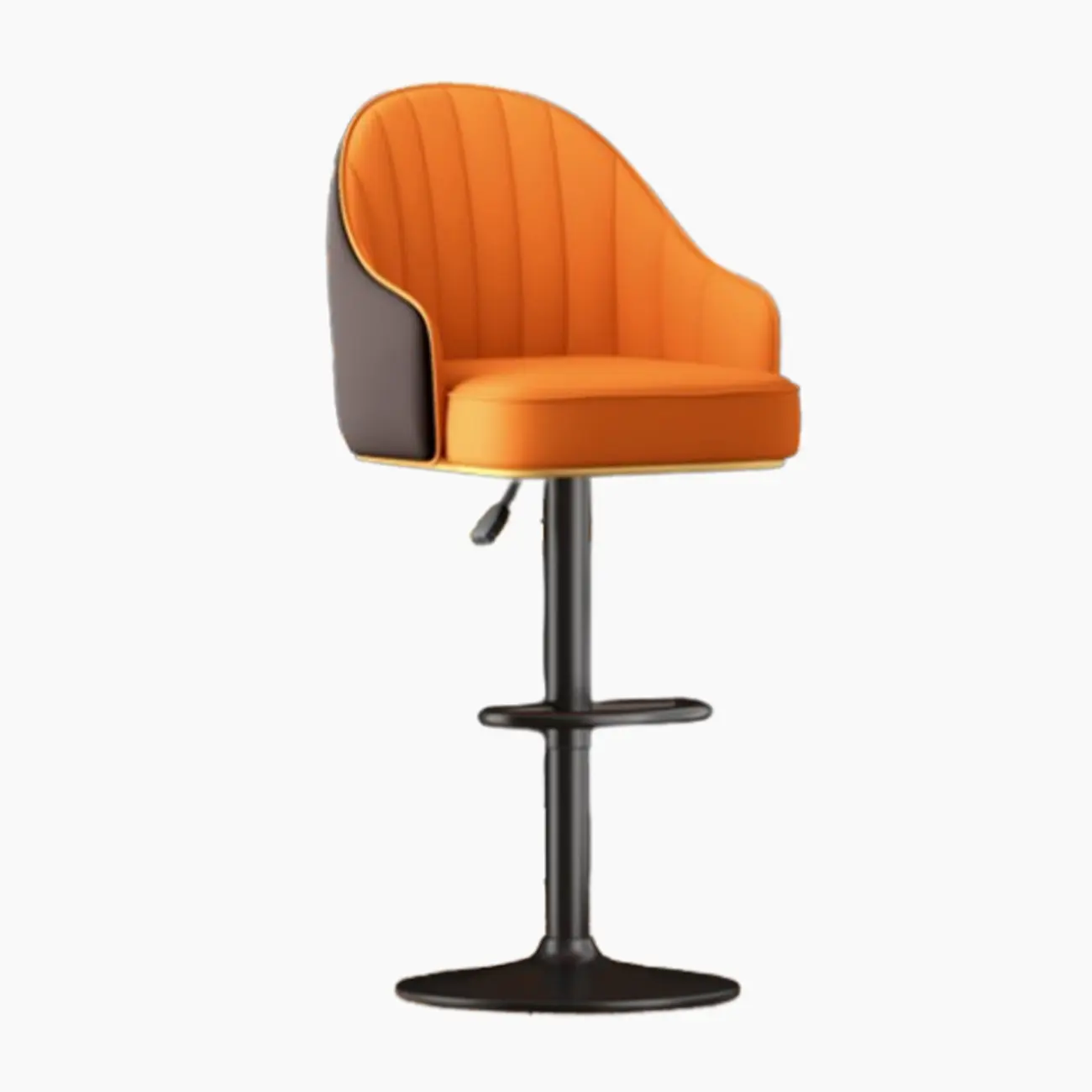 Glam Luxury Leather Swivel Adjustable Height Bar Stools Image - 19 | homeyfad