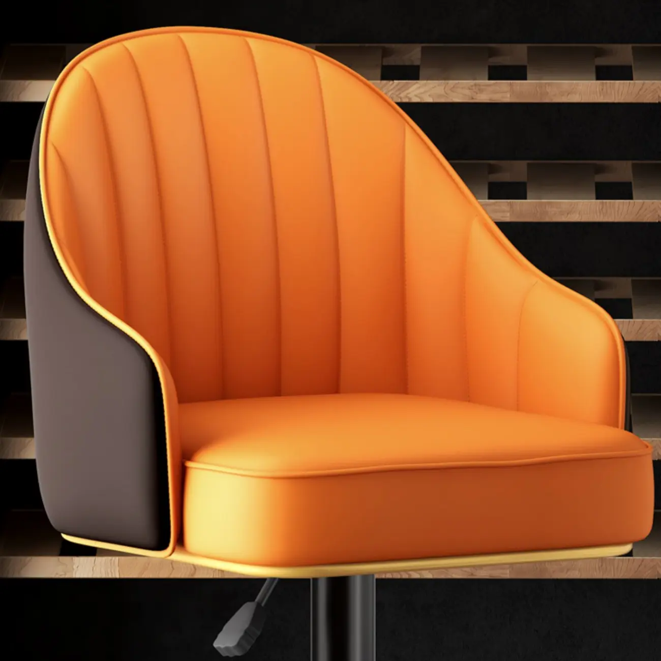 Glam Luxury Leather Swivel Adjustable Height Bar Stools Image - 6 | homeyfad