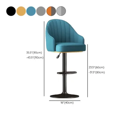 Glam Luxury Leather Swivel Adjustable Height Bar Stools #size