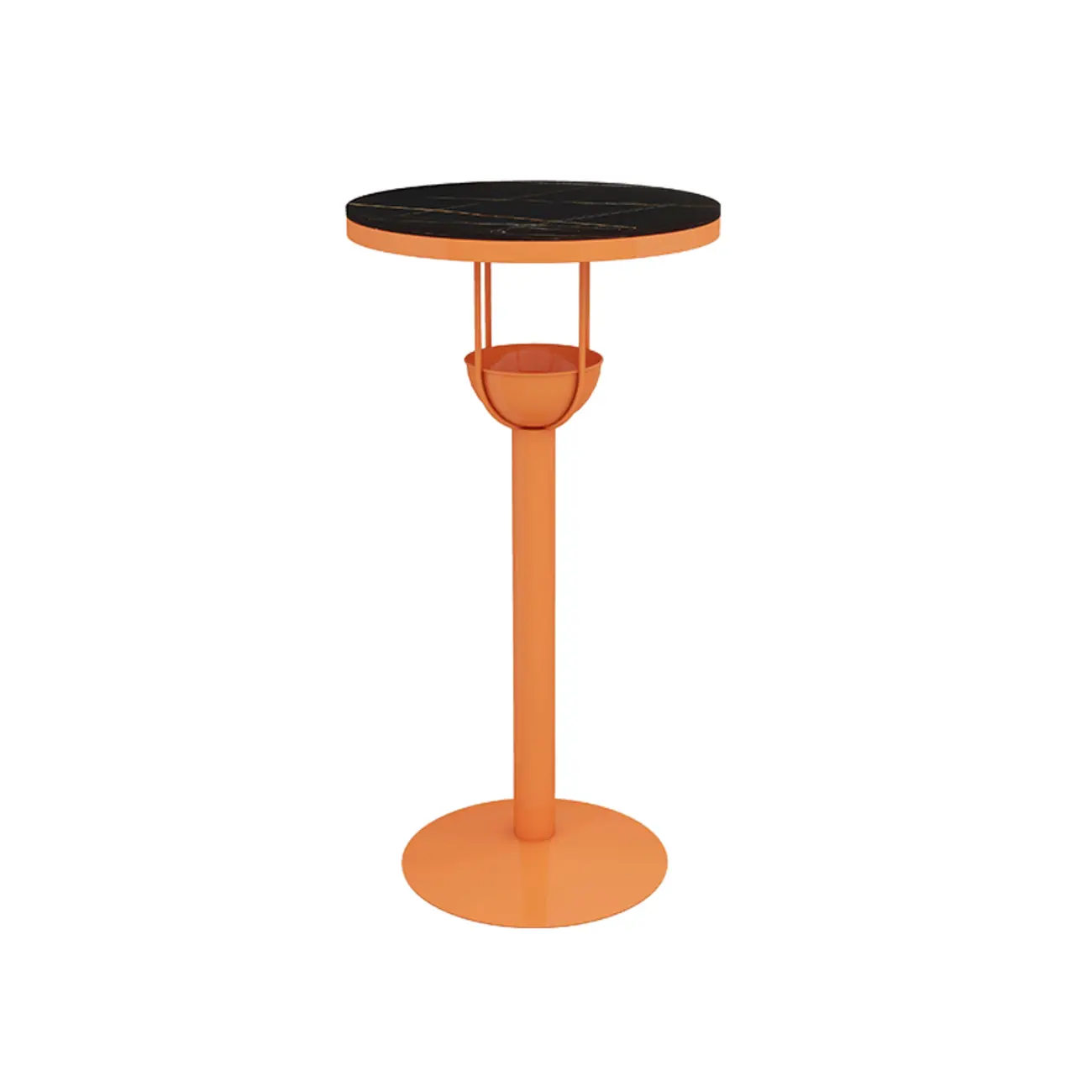 Modern Black Orange Orbicular Shelf Bar Tables Image - 3 | homeyfad