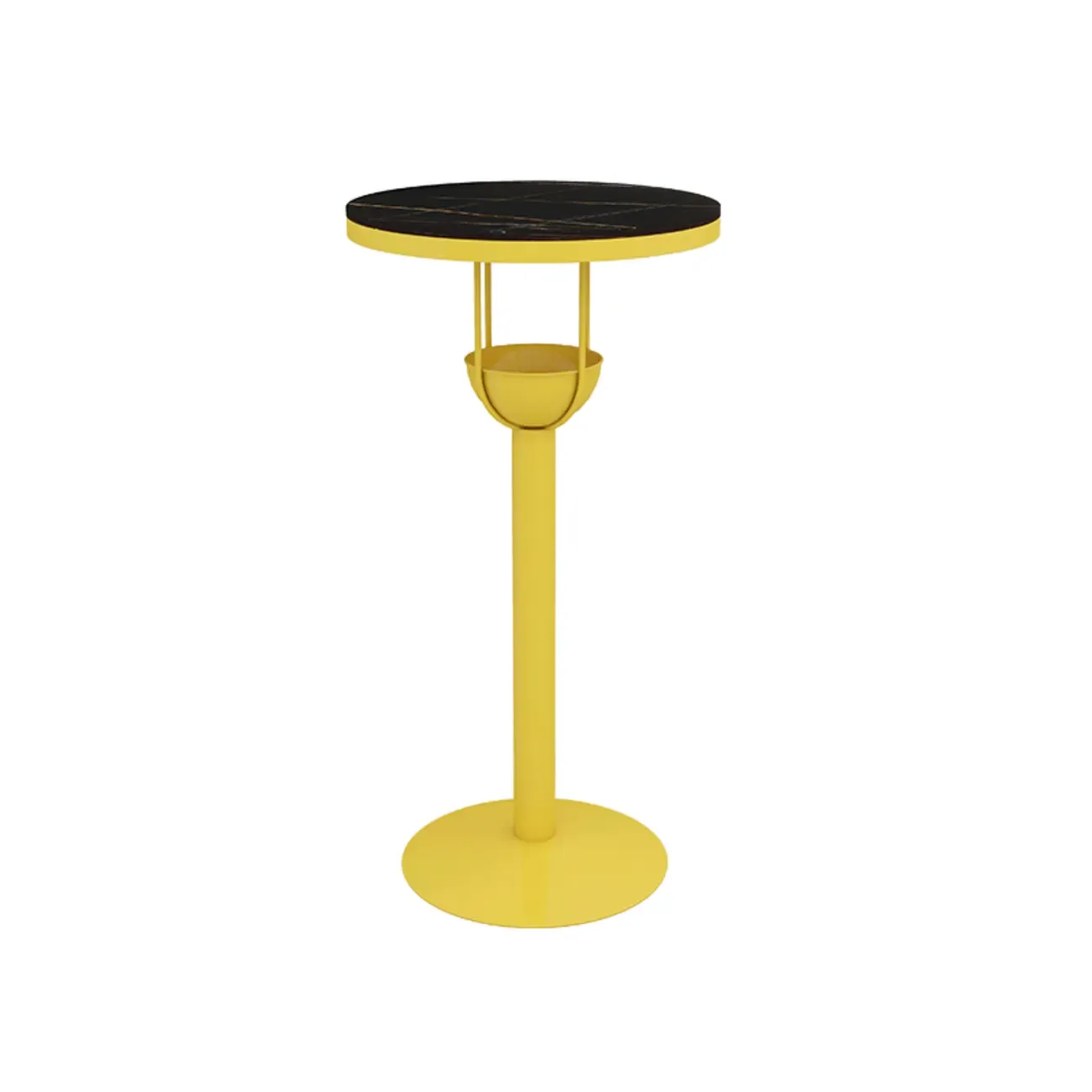 Modern Black Orange Orbicular Shelf Bar Tables Image - 9