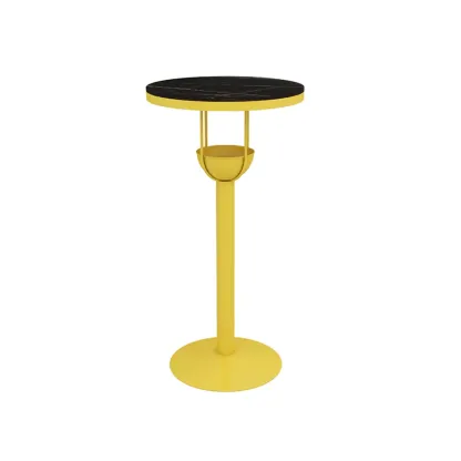 Modern Black Orange Orbicular Shelf Bar Tables Image - 9