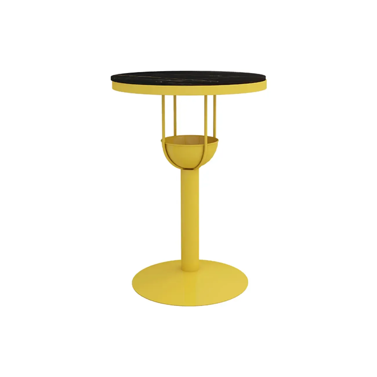 Modern Black Orange Orbicular Shelf Bar Tables Image - 11