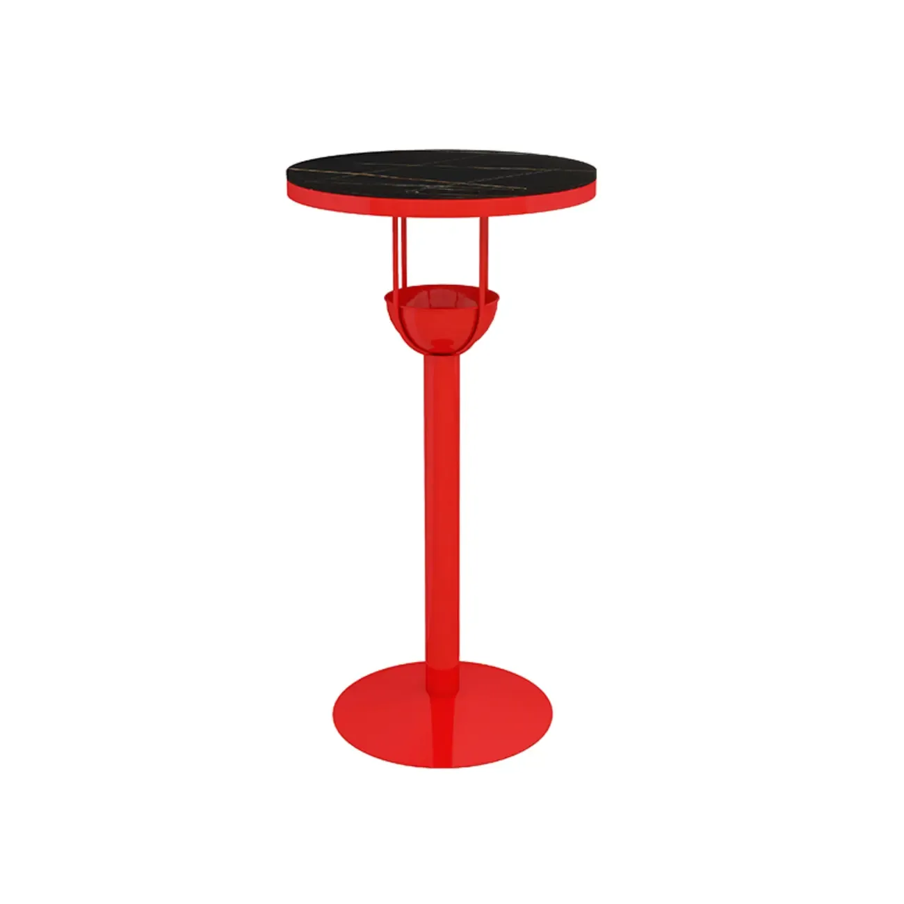 Modern Black Orange Orbicular Shelf Bar Tables Image - 13