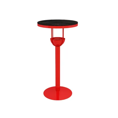Modern Black Orange Orbicular Shelf Bar Tables Image - 13
