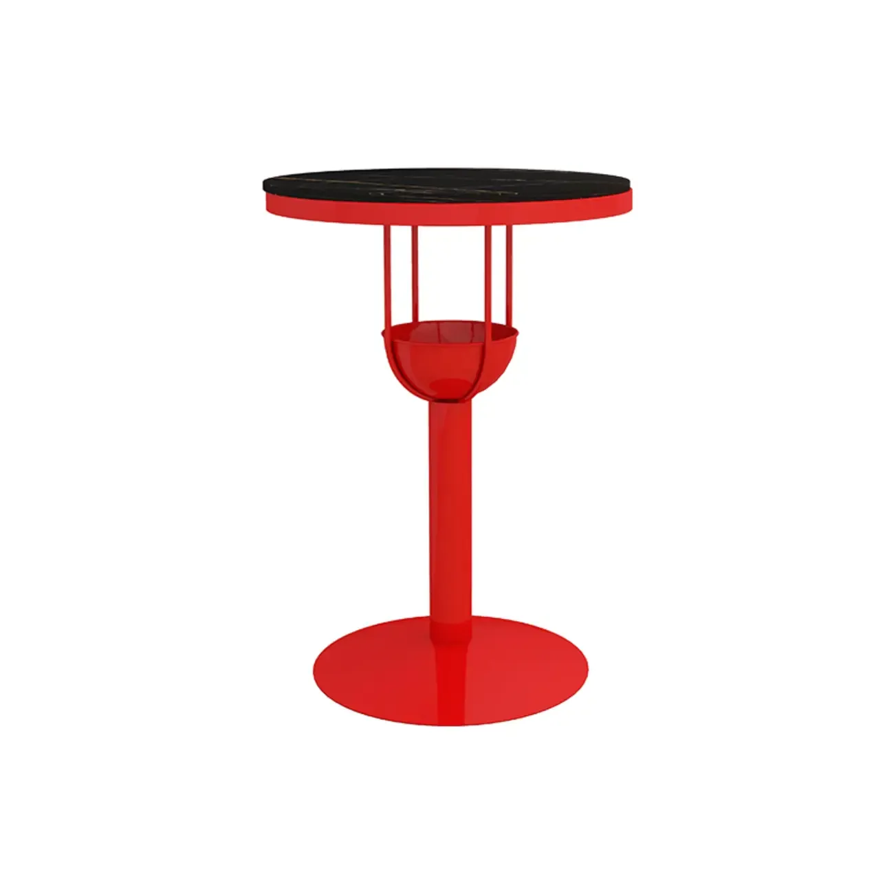 Modern Black Orange Orbicular Shelf Bar Tables Image - 15