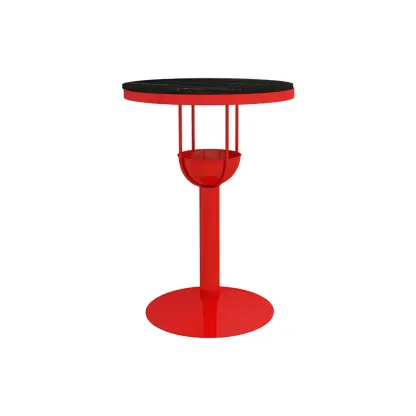 Modern Black Orange Orbicular Shelf Bar Tables Image - 15