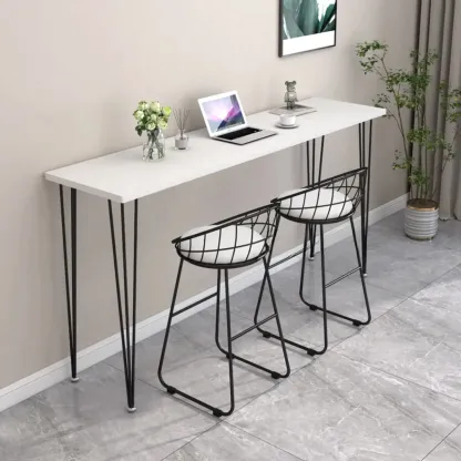 Modern White Wooden Minimalist Design Bar Tables Image - 3