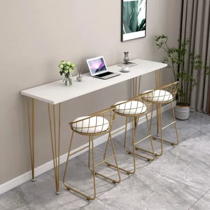 Modern White Wooden Minimalist Design Bar Tables Image - 4