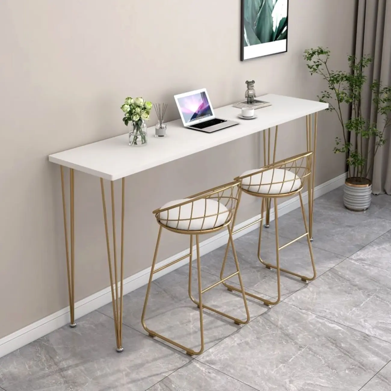 Modern White Wooden Minimalist Design Bar Tables Image - 5 | homeyfad